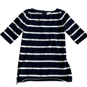 CREWCUTS Girls Navy Striped Zipper Dress Size 3